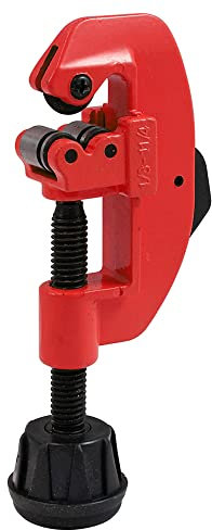 Dekton Large Tube Cutter- Adjustable Opening| Includes Spare Cutting Wheel And Reamer For Cleaning Internal Burrs| Ideal For Cutting Copper Tube| 3mm To 32mm| 1/8-1 1/8| For Diy And Professional Use