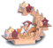 MEL-O-design Kerzenhalter Rentier Holz Glas DEKO Advent Weihnachten rot, grün 15.5 cm