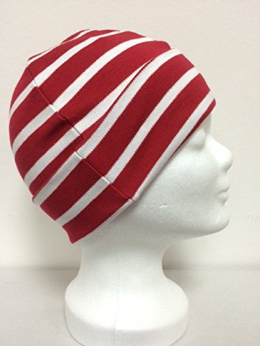 modAS Bretonische Rollmütze gestreift Verschiedene Größen und Farben (02 rot/Weiss, 2 = bis 55cm Kopfumfang)
