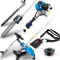 BITUXX® 5in1 Freischneider Benzin Heckenschere Hochentaster Motorsense Rasentrimmer Hochentaster Astsäge Kettensäge