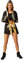 dressforfun 900377 Frauenkostüm Boxerkostüm mit Short, Top, Mantel mit Kapuze, Gürtel und Boxhandschuhen (S | Gold | no. 301819)