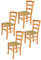 t m c s Tommychairs - Set 4 sillas Venice para Cocina y Comedor, Estructura en Madera de Haya Color Miel y Asiento en Paja