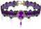 AILUOR Gotisch Kropfband Schwarz Spitze Kropfband, Punk Rock Vampir Zubehör Gothic Retro Lolita Perlen Hochzeit Party Handmade Gothic Schmuck für Frauen Halloween Halskette (Lila)