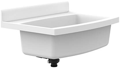 Sanit Maxi Waschbecken (schlagfester Kunststoff, weiß, Fassungsvermögen 33 l, Überlauf, Zubehör) 60.013.01.0099