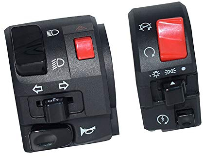 BESTEU Motorrad Lenkerschalter Controller Hupen Blinkerhupe Startknopf 1 Paar