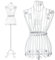 PrimoLiving Metall Schneiderpuppe Bella Donna in weiß - Vintage Kleiderpuppe - ideal als weibliche Schaufensterpuppe oder Kleiderständer - P-11478