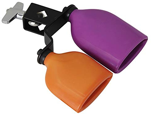 Mowind Bicolor Cowbell für Schlagzeug Set High und Low Tones Double Mount Bell Kit Percussion Instruments Medium