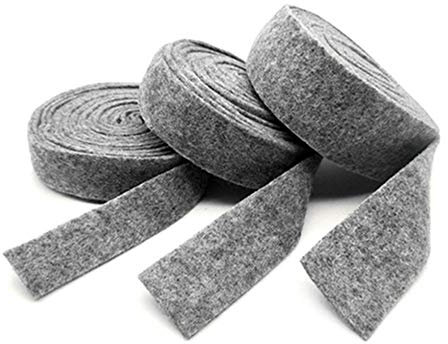 Egurs Lot de 3 rouleaux de 5 m de fil de feutrine pour décoration de mariage Gris 3 x 4 cm 5 cm