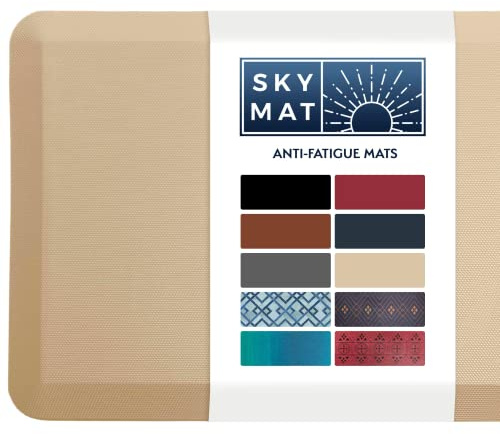 Sky Solutions Anti-Ermüdungsmatte – gepolsterte Komfort-Bodenmatten für Küche, Büro und Garage Unterlage rutschfestes Schaumstoffkissen Stehpult (50,8 x 99,9 1,9 cm, natürliches Beige)
