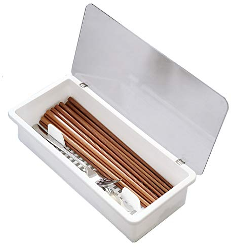 JMYDecor Boîte de rangement de cuisine avec couvercle, plateau de rangement pour aliments, couverts et tiroir à ustensiles - Boîte en plastique pour réfrigérateur, congélateur ou garde-manger