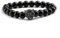 DJMJHG Cz Imperial Crown Tiger Leopard Armbänder Bright Black Naturstein Elastic Perlen für Männer oder Frauen Armband Schmuck Black Panther Kopf