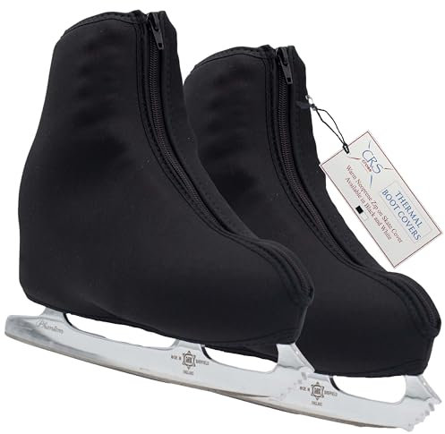 CRS Cross Thermo-Schlittschuh-Überzüge, isolierte Neopren, warm, für Schlittschuhe und Eiskunstlaufschuhe (Schwarz, XL)