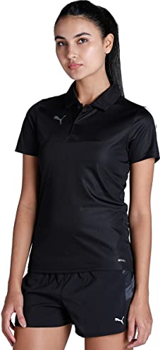 PUMA Damen Teamliga Sideline Polo W Shirt, Puma Black-puma White, L EU