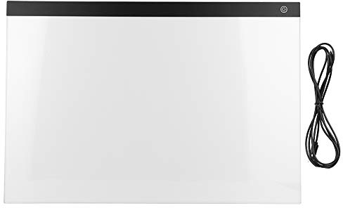 A2 Leuchttisch Light Pad Leuchtkasten, Dimmbare Ultradünne Leuchtplatte und LED Zeichnung Pad Lightpad mit USB-Kabel Zum Zeichnen Animieren Skizzieren