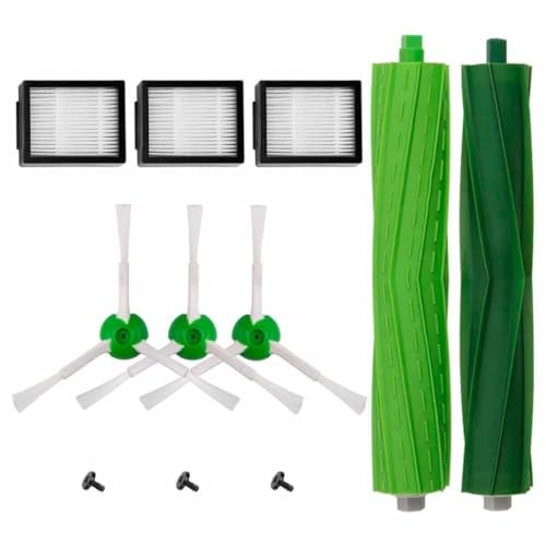 Recamania Kit de repuestos para iRobot para Roomba Serie E5, E6, I7, I7+ - Incluye 3 cepillos laterales, 3 filtros y rodillos extractores