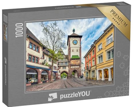 puzzleYOU: Puzzle 1000 Teile „Historisches Schwabentor in Freiburg im Breisgau, Deutschland“ – aus der Puzzle-Kollektion Freiburg, Deutsche Großstädte