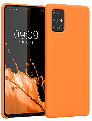 kwmobile Hülle kompatibel mit Samsung Galaxy A71 Hülle - Silikon Handy Case - Handyhülle weiche Oberfläche - kabelloses Laden - Fruity Orange