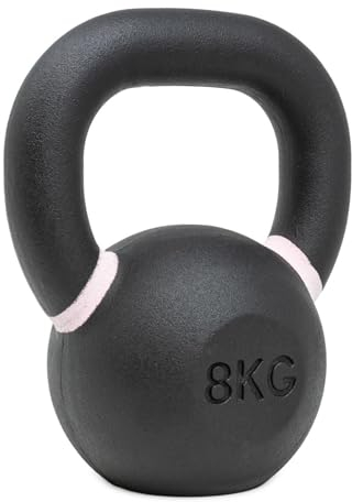 Strength Shop Kettlebell Gusseisen mit genormtem Griff, 1x 8 KG, Extrem Robust & Langlebig, Kugelhantel mit Gewichts-Farbmarkierung & Schwarzpulver-Beschichtung, ideal für Ganzkörpertraining
