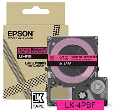 Epson Etikettenkassette, mattes Beschriftungsband LK-6LBJ schwarz auf blau, langlebiges Band für Epson LabelWorks Etikettendrucker, wasser- & verschleißfest, 8 m x 24 mm