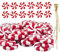 Candy Cane Christmas Decorations,50PCS Christmas Candy Tree Decorations,Hanging Swirl Acrylic Pendant Xmas Red and White Sweet Door Window Decoration 24mm