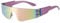 Ggpyyon Wrap Around Sunglasses for Women Men Fashion One Piece Flat Top Shield Eyewear Y2k Futuristic Mirrored Shades Sun Glasses(Purple/Pink)