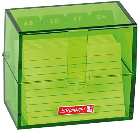 NEU BRUNNEN Karteikasten / Karteikartenbox DIN A8, mit Karteikarten, kiwi