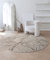the carpet Mila - moderner Kurzflor Teppich, Wohnzimmer, Schlafzimmer, Eleganter Glanz, Glanzfaser, Hoch-Tief Effekt, Blitz Effekt, Beige Gold, 200 cm Rund