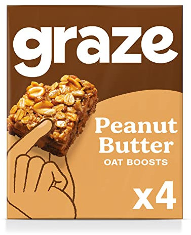 Graze Healthy Snacks - Peanut Butter Protein Oat Bar, Vegan friendly 4x30g