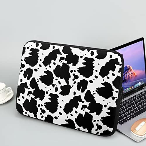 Showudesigns Sacoche en cuir de vache pour femme - En néoprène léger - Pour ordinateur portable 17 - Souple - Facile à nettoyer - Noir