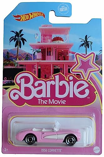 Mattel Hot Wheels Barbie The Movie Barbie 1956 Corvette Car Collectors Article avec emballage sur le thème du film pour enfants et adultes, rose moulé sous pression
