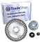 Trade-Shop Brosse dérouillante en fil d'acier 15 cm x 2,54 cm avec kit adaptateur compatible avec Stihl FS-55 FS-56 FS-80 FS-85 FS-90R FS-100 F-108