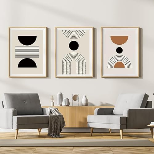 WADBTP Set di poster in stile bohémien, moderno per camera da letto, soggiorno, decorazione da parete, poster, piante, decorazione per la casa astratta, senza cornice (stile 7,30 x 40 cm*3)