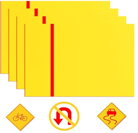 4 carteles acrílicos amarillos de 20 x 30 cm para grabado láser, placas de plástico personalizadas a medida para el hogar, oficina, tienda, panel amarillo con grabado en rojo