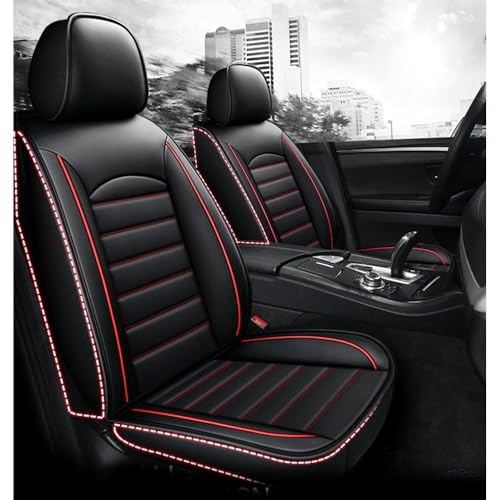 ZILOOK Autositzbezüge, für Opel Tigra TwinTop B 2004-2009 Sitzkissen Leder Wasserdicht Atmungsaktive Rutschfester Auto Sitzbezüge Sets Zubehör,Black and Red