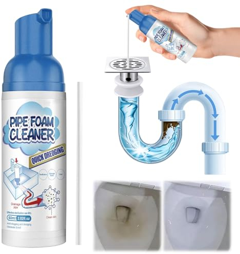 GAROMIA Pipe foam cleaner - Limpiador de desagües, 60 ml, para cocina, lavabos, bañeras