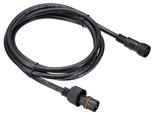 PATIKIL 6.56Ft 3 Pin Extension Cable Wire, 18AWG Waterproof IP67 Connector with Male and Female at Both Ends for LED Strips, Black