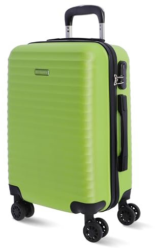 DON ALGODON - Maletas de Viaje Cabina - Maleta 55x40x20 - Maletas de Viaje - Maleta de Cabina Resistente Ryannair - Trolley Equipaje para Avion con 4 Ruedas de 360º y candado (Verde)