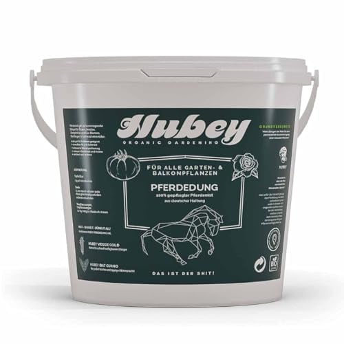 Bio Pferdemist als Dünger (1 kg) - HUBEY Pferdedung für Haus u. Garten - Frischer Pferdedünger als Universaldünger, Blumendünger, Biodünger - organischer Bodenverbesserer