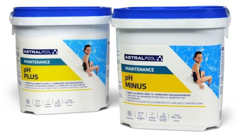Astral Pool pH Minus und pH Plus Granulat Set 10 kg - Optimale pH-Wert Regulierung für Pools - Einfache Anwendung und Top Ergebnisse