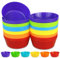 WAIZHIUA 30Pcs Plastic Bowls 300ML/10oz Reusable Plastic Serving Bowls Unbreakable Toddler Bowls Salad Bowl for Kids Party Decor Snack Fruit Dishwasher & Microwave Safe (6 Colours)