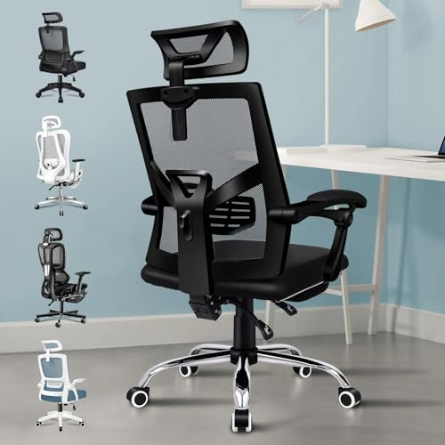 ALFORDSON Executive-Netz-Schreibtischstuhl, ergonomischer Computer-Bürostuhl, verstellbar und einstellbar, Gaming-Studienstuhl, max. 180 kg, Weiß