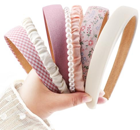 DRESHOW Bandeaux Tendance pour Femmes Différents Modèles Bandeaux Antidérapants Serre-tête en Perles Florales Bandeau Cheveux Rembourrés Accessoires de Cheveux Vintage pour Femmes et Filles