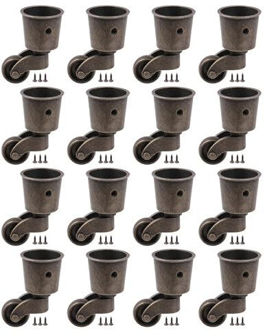BQLZR Lot de 16 roulettes de meubles vintage pour pieds de commode 3,7 cm de diamètre