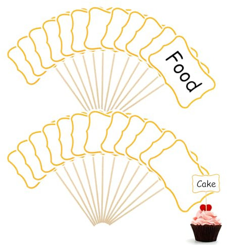 56Pcs Food Labels for Buffet, Mini Chalkboard Signs Party Food Flags, Blank Toothpick Flags for Buffets to Write on, Cocktail Sticks,Cheese Label, Party Buffet Labels for Wedding, Festival (White)