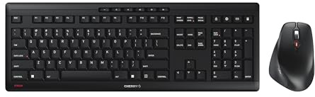 CHERRY Stream Desktop Comfort | Ensemble clavier et souris sans fil | Ergonomique et silencieux