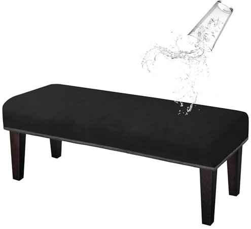 Lollanda Universal-Sitzbank für Esszimmer-Bank, Stretch Dining Bench Cover, Elastische Stretch Husse für Hotel, Bankett, Restaurant, Wohnzimmer, Schlafzimmer (Schwarz)
