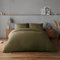 Silentnight Supersoft Duvet Set - Cosy & Comfortable Delicate Touch - Easy Care Microfibre with Button Fastening - Stylish & Modern Duvet Quilt Cover + Pillowcase Bed Set, Double, Olive Green