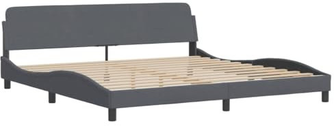 HEFZGDB Bettgestell ohne Matratze Dunkelgrau 200x200 cm Samt Ehebett Bettgestell Familienbett Einzelbett für Gästezimmer Schlafzimmer Herberge Wohnbereich