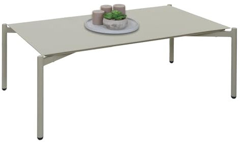 Mendler Aluminium-Gartentisch HWC-O11, Outdoor Loungetisch Kaffetisch Tisch Balkontisch, 105x65cm - hellgrün