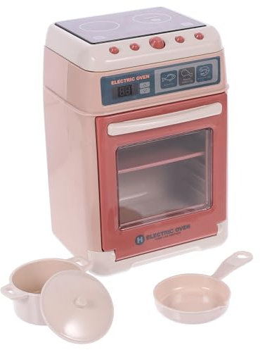 BESTonZON Educational Boys and Girls Sensory Toy Mini Electric Oven Playset for Toddlers Safe Plastic Material Kitchen Appliance Toy